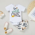 thumbnail image 5 of WISWELL  Baby Kids Birthday Giraffe Romper Outfits Infant Boy Wild One Gentleman Bodysuit Cake Smash Party Clothes  (White,9-12 Months), 5 of 8