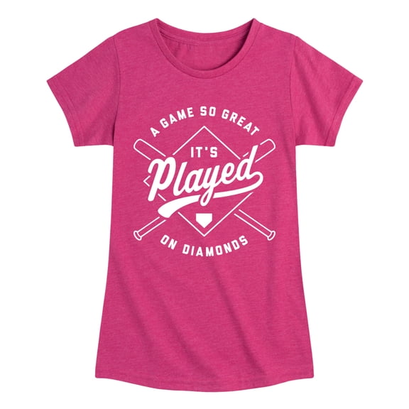 Instant Message - Game So Great It's Played On Diamonds - Youth Girls Fitted Short Sleeve T-Shirt