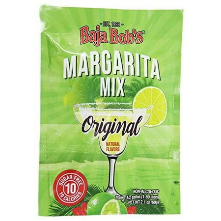 Baja Bob's Sugar-Free Cocktail Mixer, Original Lime Margarita - Powdered Packet, 60g
