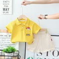 thumbnail image 2 of Children's clothing, boys' summer set, children's foreign style, fashionable Korean version pocket, puppy short sleeved two-piece set, boys' summer style, 2 of 5