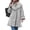Gray, variant on Women's Lapel Wool Blend Pea Coats Long Sleeve Button Down Casual Work Fall Winter Loose Woolen Coats