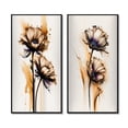 thumbnail image 2 of Designart "Orange Gerbera on Abstract Fusion I" Gerbera Framed Wall Art Set Of 2 - Orange Floral Framed Canvas Set For Living Room Decor, 2 of 6