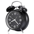 thumbnail image 1 of Twin Bell Loud Clock Metal Frame 3D Dial with Backlight Battery Operate Desk Table Clock for Home and Office,2x alarm clock, 1 of 6