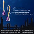 thumbnail image 2 of Gem Stone King 14K Yellow Gold Purple Amethyst Earrings for Women | 0.72 Cttw | Gemstone February Birthstone | Pear Shape 6X4MM, 2 of 6
