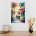 thumbnail image 3 of Jimbaran Bay Sunset Watercolor Wall Art Bali Beach Ocean Landscape Painting Tropical Coastal Decor Canvas Poster, 3 of 8