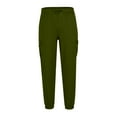 thumbnail image 6 of Momasggi Men's Cargo Pants with Multi Pockets Casual Sport Jogging Bottoms Fashion Side Stripes Workout Pants Slim Fit Outdoor Hiking Pants Green XL, 6 of 6