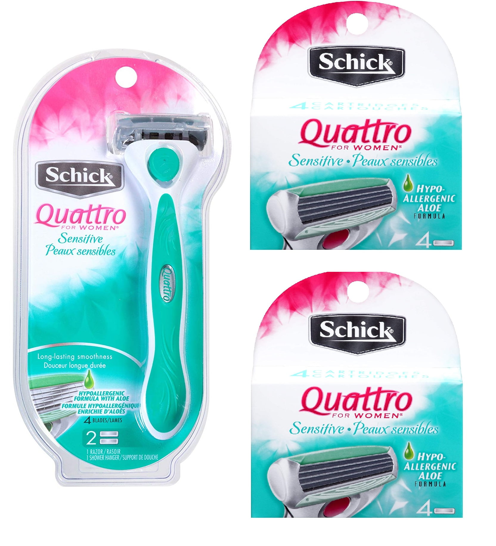 Schick Quattro for Women Sensitive Hypo Allergenic Aloe ...