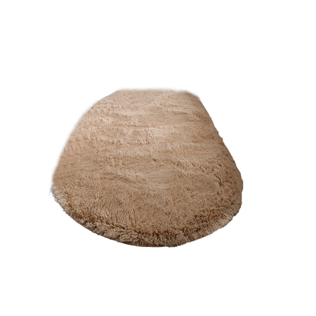 Manta ovalada, alfombrilla lavable para el suelo, alfombra decorativa resistente a los deslizamientos, adornos para la puerta del pasillo del Decoración del hogar camello claro 1.6*0.8 metros