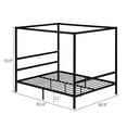 thumbnail image 6 of Hassch Metal Canopy Bed Frame, Heavy Duty Metal Bed,Square Tube Mosquito Net Bed ,King Size, Black, 6 of 6