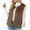 Brown, variant on Sexlip Women Faux Fur Waistcoat Fashion Winter Fuzzy Sleeveless Open Front Outwear Gilet Casual Short Vest Jacket Coat Brown XXXL