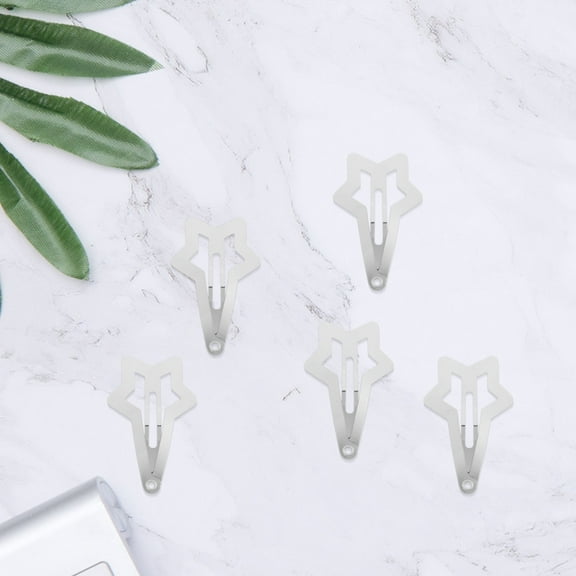 CTIRCHIU 50pcs Non Slip Barrettes For Women Silver Metal Star Hair Accessories Casual Occasions