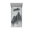 thumbnail image 2 of Mountain Bedding Set with Sheet & Covers, Landscape of Jade Dragon Mountain Atmosphere on Summit Natural Beauty Image, Printed Bedroom Decor 2 Shams, 4 Sizes, White Grey, by Ambesonne, 2 of 3