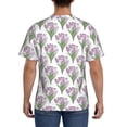 thumbnail image 3 of Bixox Men's Tulips Flowers Printed Short Sleeve Skinny Athletic T-Shirt, 3 of 6