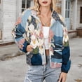 thumbnail image 3 of Jackets for Women Winter Coat Jackets Flannel Stand Collar Jacket(Floral Moonlight Nightscene,Size:S-4XL), 3 of 7