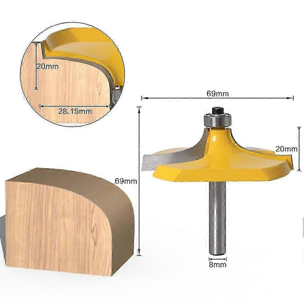 2pcs Handrail Router Bit Set - Standard/Flute Molding Cutter - Shank for Staircase & ramps handrails