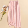 thumbnail image 4 of Women's Casual Fashion Sleep Pants Striped Loungewear Pants Wearable As Outerwear High-Waisted Pants for Modern and Comfortable Lifestyle,Pink,One Size, 4 of 4