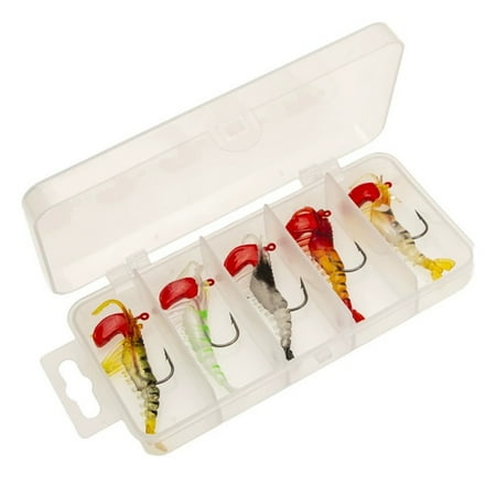 Splihome Artificial Shrimp Lures Soft Lures for Shrimp Luminous Lures Pack of 5