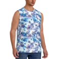 thumbnail image 2 of Bingfone Icy Blue Snowflakes Pattern Men's Tank Tops Workout Sleeveless Tee Shirts Running Beach Tanks for Men-X-Large, 2 of 7