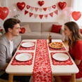 thumbnail image 6 of SSNTSY 5pcs Valentines Table Runner & Table Placemat Set Valentine Day Table Mat Lace Valentines Day Table Runner for Home Wedding Party, 6 of 7
