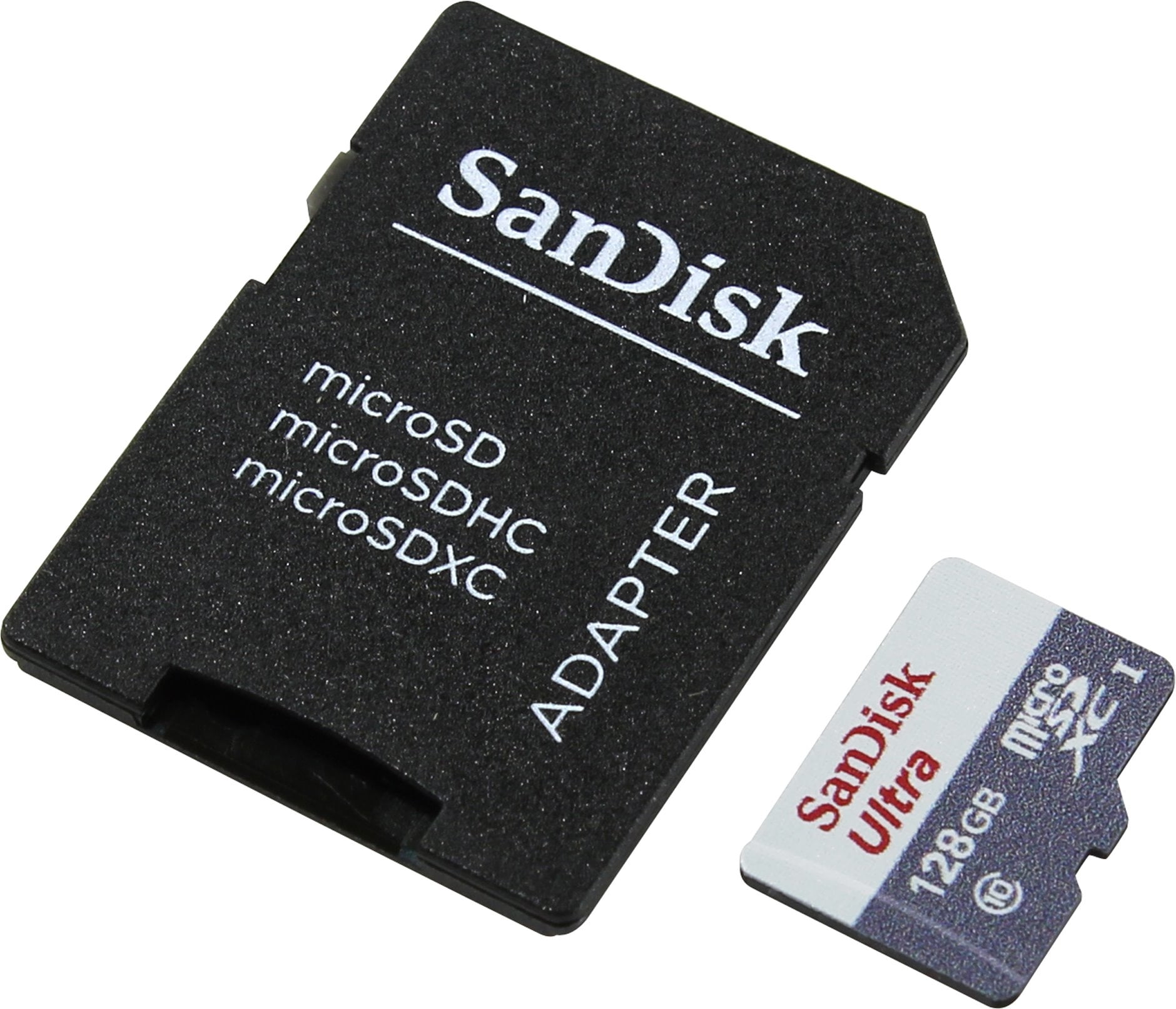 SanDisk Ultra Flash memory card (microSDXC to SD adapter included) 128 GB UHSI / Class10