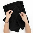 thumbnail image 5 of American Soft Linen Luxury Turkish Hand Towel Set, 100% Cotton 4 Piece Hand Face Towels for Bathroom and Kitchen, Black, 5 of 10