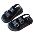 thumbnail image 3 of PEASKJP Toddler 2025 Sandals Boys Girls Buckle Sandals Comfort Open Toe Sandal with Adjustable Back Strap(Toddler/Little Kids/Big Kids)(Black,Big Kids 1.5), 3 of 7