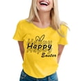 thumbnail image 1 of SZXZYGS T-Shirts à Manches Longues pour Femmes, Coupe Ample, Coton, Confortable, Imprimé de Pâques, Col Rond, Manches Courtes, Tunique, Été 2024, 1 of 5