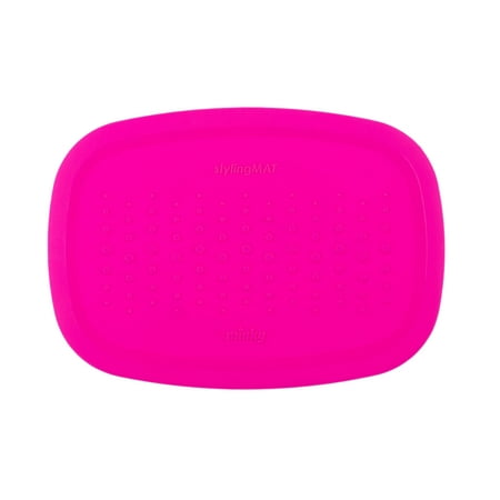 Minky Homecare Pink 1 Pack Heat Resistant Mat Silicone, Hot Hair Tools Mat for Curling Irons, Flat Iron Hair Straightener Portable Hair Styling Tools, Hot Pad Cover, L9.33 x W0.098 x H6.69 in