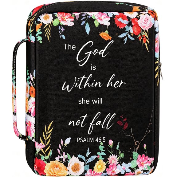 Bible Covers Bible Case Bible Bag, 10x7.5 in Bible Covers Canvas Bible Holder with Handle Fits for Standard Size Bible, Gifts for Women Men