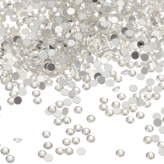 Uxcell SS10 Round Flatback Rhinestones 2.7-2.9mm Crystal Glass Gems Diamonds for DIY Crafts Clothes Shoes Nail Art Decoration, Clear White 2880Pcs