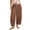 Coffee, variant on Womens Baggy Barrel Pants High Waisted Wide Leg Casual Elastic Drawstring Cropped Loose Trousers with Pockets,Beige,Women's S-XXXL