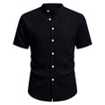 thumbnail image 3 of CONZONE Mens Buttons Down Shirts Short Sleeve Shirts for Men Trendy Solid Color Slim Soft Lightweight Summer Tops, 3 of 7