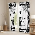 thumbnail image 3 of Feelyou Kawaii Cartoon Ghost Black Out Curtains for Kid, Cute Cat Kitten Curtains Pack of 2 (42x63 Each), White Black Halloween Bedroom Curtains, Blackout Curtains Home Decor, 3 of 6