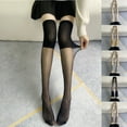 thumbnail image 4 of Lroveb Thigh High Stockings for Women Stockings Silicone Stay Up Silky Semi Sheer Pantyhose Nylon Stockings, 4 of 4