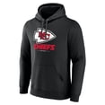 thumbnail image 2 of Men's Black Kansas City Chiefs Logo Team Lockup Fitted Pullover Hoodie, 2 of 3