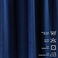 thumbnail image 3 of 3S Brother's Solid Luxury Matte Velvet Soft Curtains Set of 2 Panels Hanging Back Tap & Rod Pocket Home Décor Bedroom Kitchen Office Windows Room Darkering ( Duke Blue-52"x108"), 3 of 6
