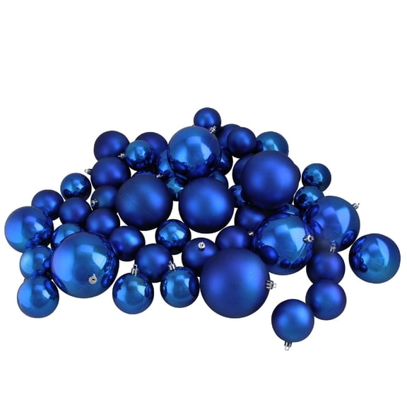 Northlight Shatterproof Christmas Ball Ornaments - 2.25" to 4" (100mm) - Lavish Blue - 50ct