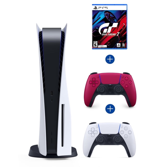PlayStation 5 console + PlayStation5 Manette Sans Fil DualSense Rouge Cosmique + Gran Turismo 7 (PS5)