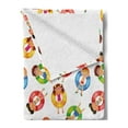 thumbnail image 2 of Summer Soft Flannel Fleece Throw Blanket, Children in the Pool on Life Swimming Summer Season Themed Cartoon Characters, Cozy Plush for Indoor and Outdoor Use, 70" x 90", Multicolor, by Ambesonne, 2 of 5