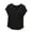 Black, variant on Women's Tops Basic Casual Loose V Neck Short Sleeve Solid Flowy Curved Hem Lightweight Soft Summer Blouse Pocket Tee, Dark Gray M