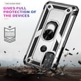 thumbnail image 4 of Jiahe Cover For Motorola Moto G Power 2022,Armor Shockproof TPU Bumper Case,Degree Rotation Kickstand With Magnetic Car Mount Ring Holder Hard PC Case Cover,6.5 inch,Silver, 4 of 7