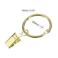thumbnail image 2 of Curtain Rings with Clips, 20 Pack Carbon Steel Drapery Curtain Clip Rings, 1.5" Curtain Clip Rings Hooks (Gold), 2 of 5