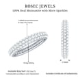 thumbnail image 6 of Rosec Jewels 3 CT Moissanite Full Eternity Anniversary Ring for Women, Round Moissanite Ring, 14K White Gold, US 11.00, 6 of 7