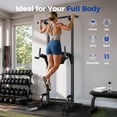 thumbnail image 3 of FED Fitness Sportsroyals Power Tower Pull Up Bar Station, 450LBS Stable Pull Up Dip Station for Home Gym, 3 of 10