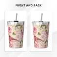 thumbnail image 3 of PAYOHTO Roses Birds Beige Insulated Stainless Steel Tumbler 12 oz Thermos Come with Straw Kids Leak-Proof Travel Mug Cup, 3 of 7