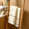 thumbnail image 4 of Vfedsrsge 100% Cotton Beach Towels Set of 2, Thick & Soft Highly Absorbent Quick Dry Sand Towel for Travel Pool Spa, Classic Striped Texture, Beige, 4 of 6