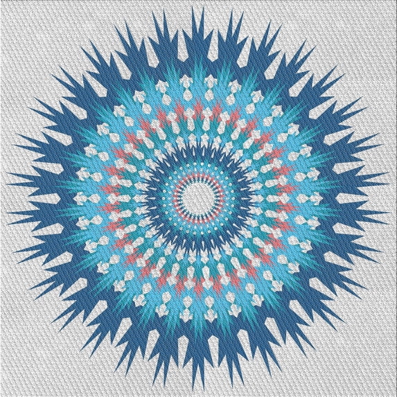 Ahgly Company Machine Washable Indoor Square Transitional Steel Blue Area Rugs, 7' Square