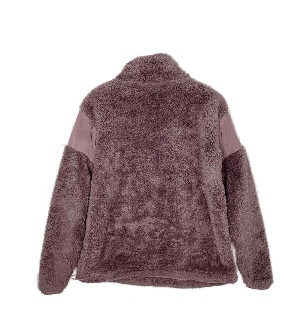 Victoria's Secret Pink Oversized Sherpa Teddy Half Zip Mauve