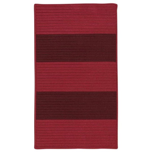 Colonial Mills Rug NW36R084X108S Newport Textured Stripe Rectangle Area Braided Rug Red - 7 x 9 ft.