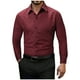 thumbnail image 1 of pstuiky camisa de manga larga para hombre, Camisa informal de manga larga con solapa y botones de color liso para hombre. Tops casuales para hombres m, 1 of 8
